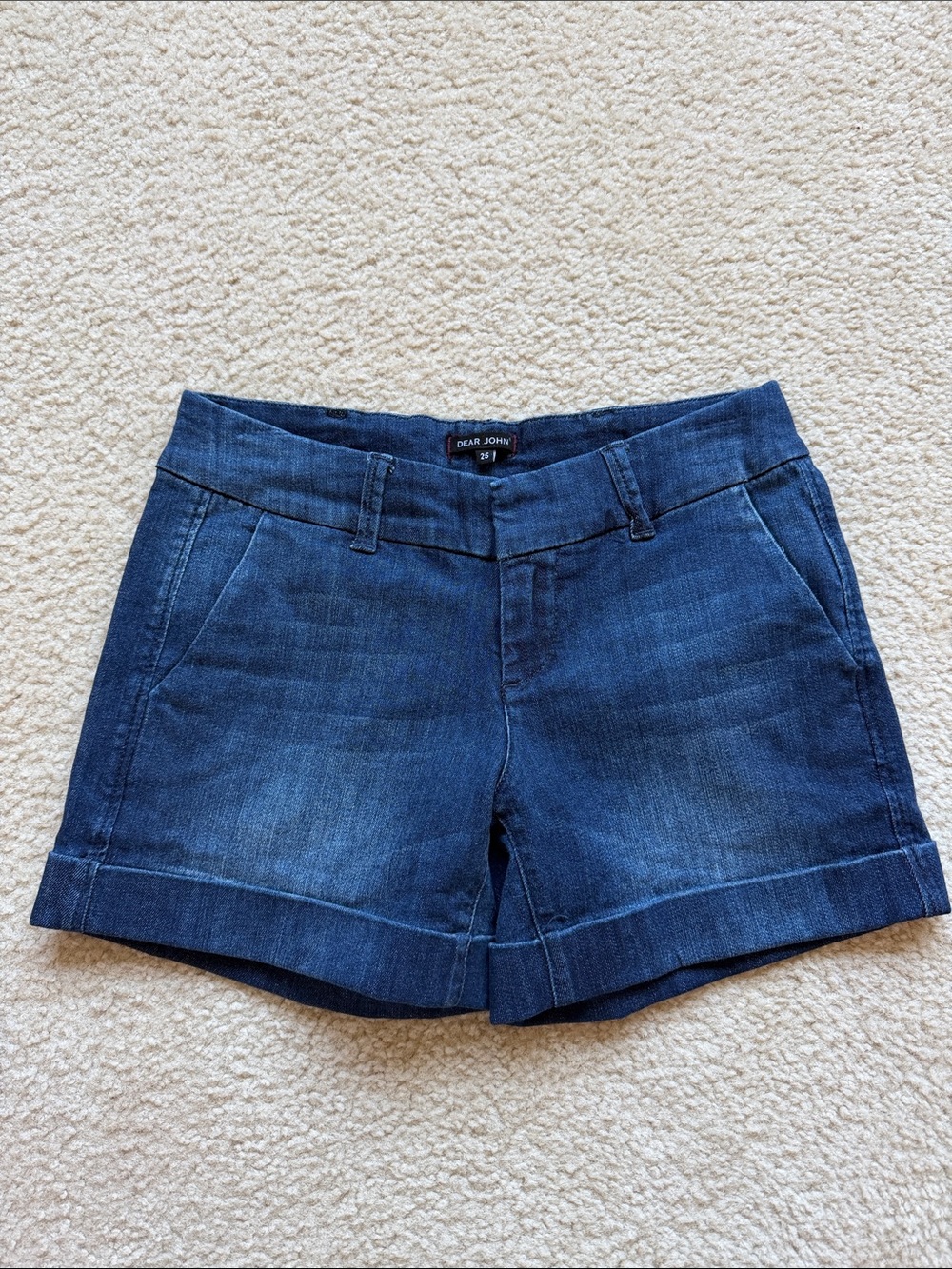 Dear John Indigo Rolled-Hem Denim Shorts